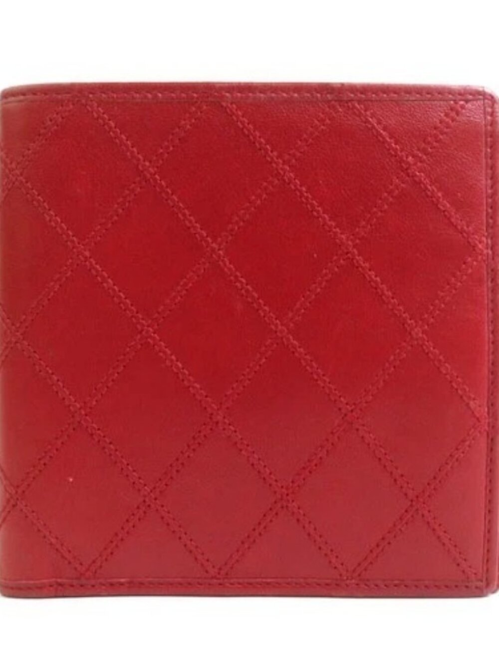 Auth CHANEL Bicolore Bill Compartment Red Leather - e61862a